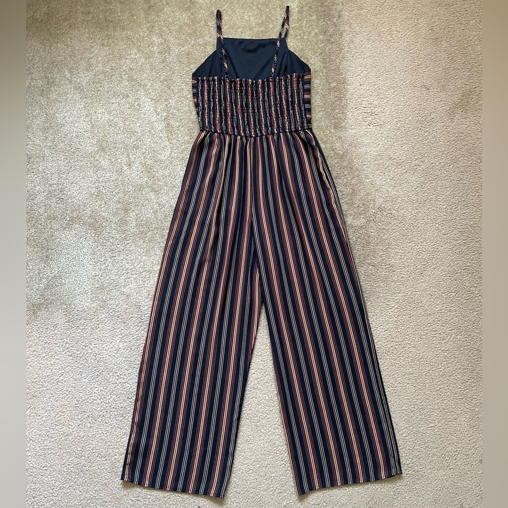 Striped Square Neck Wide Leg Jumpsuit - Picture 3 of 6